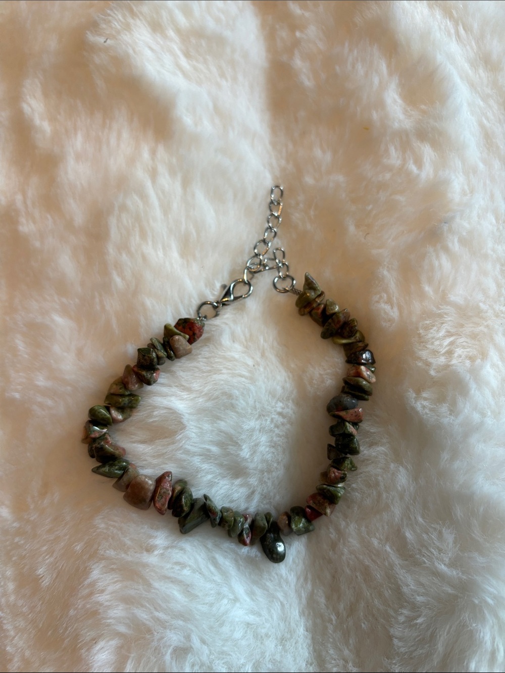 Moss Agate Stone Chip Crystal Bracelet NEW